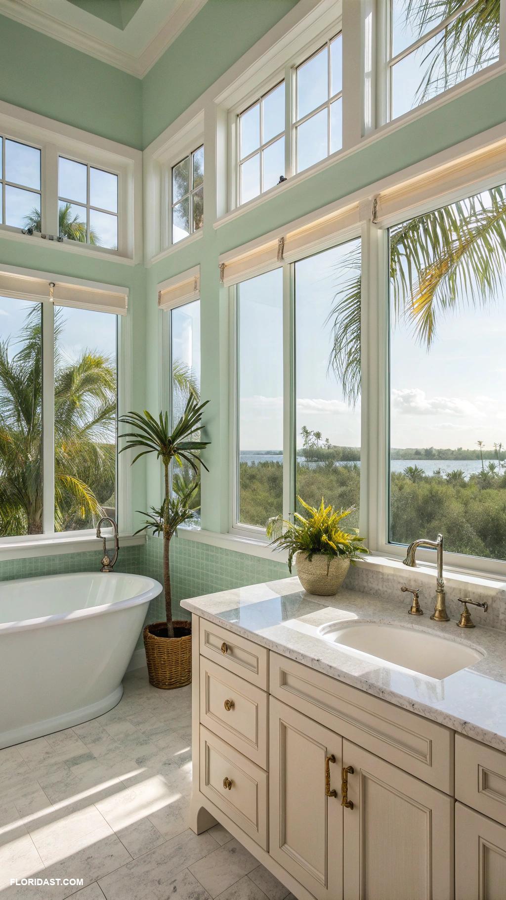 bathroom ideas Light and airy atmosphere with large windows