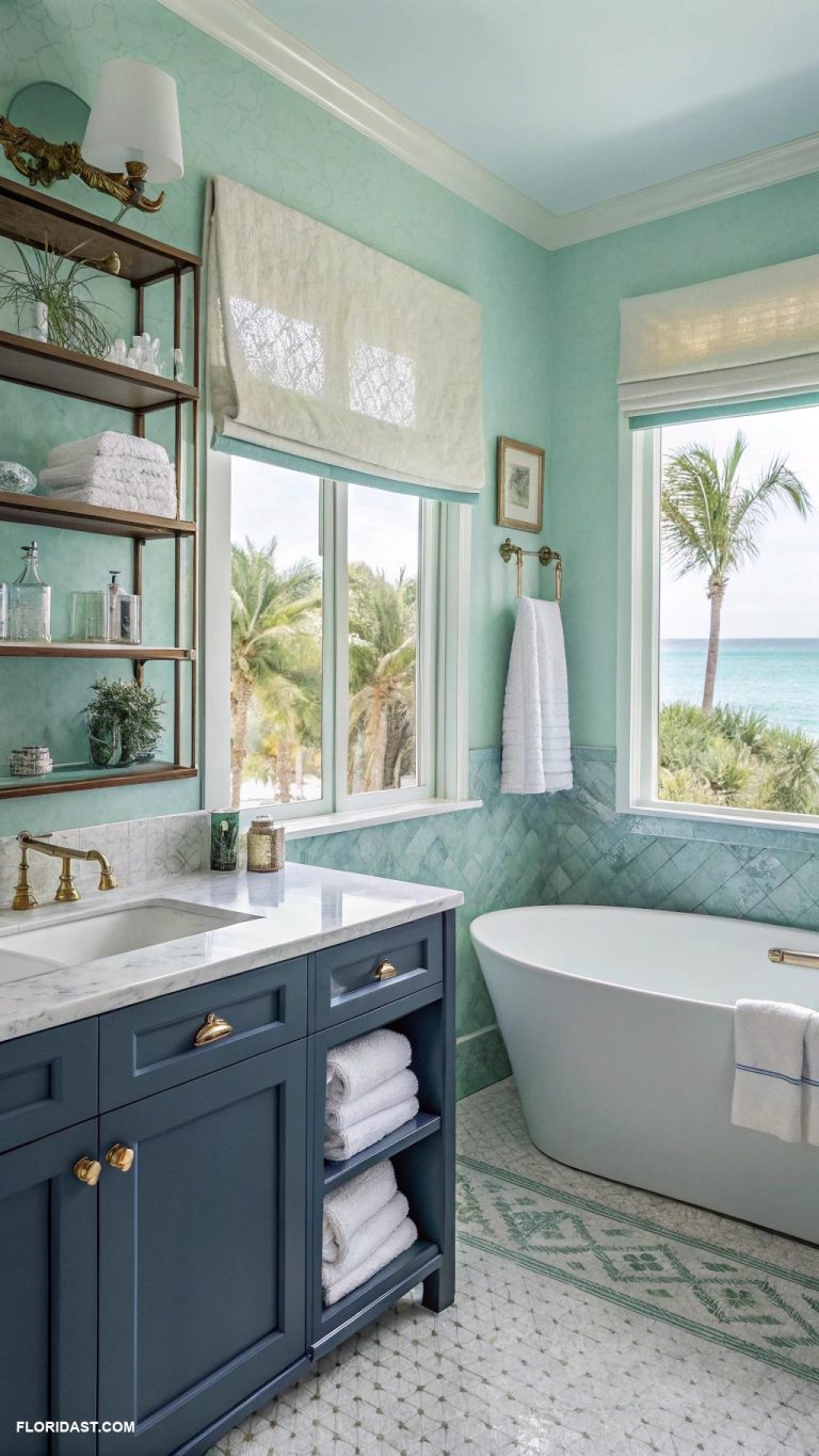 bathroom ideas Ocean blue color palette for calming effect