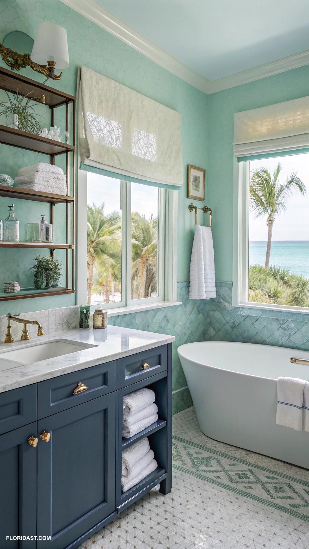 bathroom ideas Ocean blue color palette for calming effect