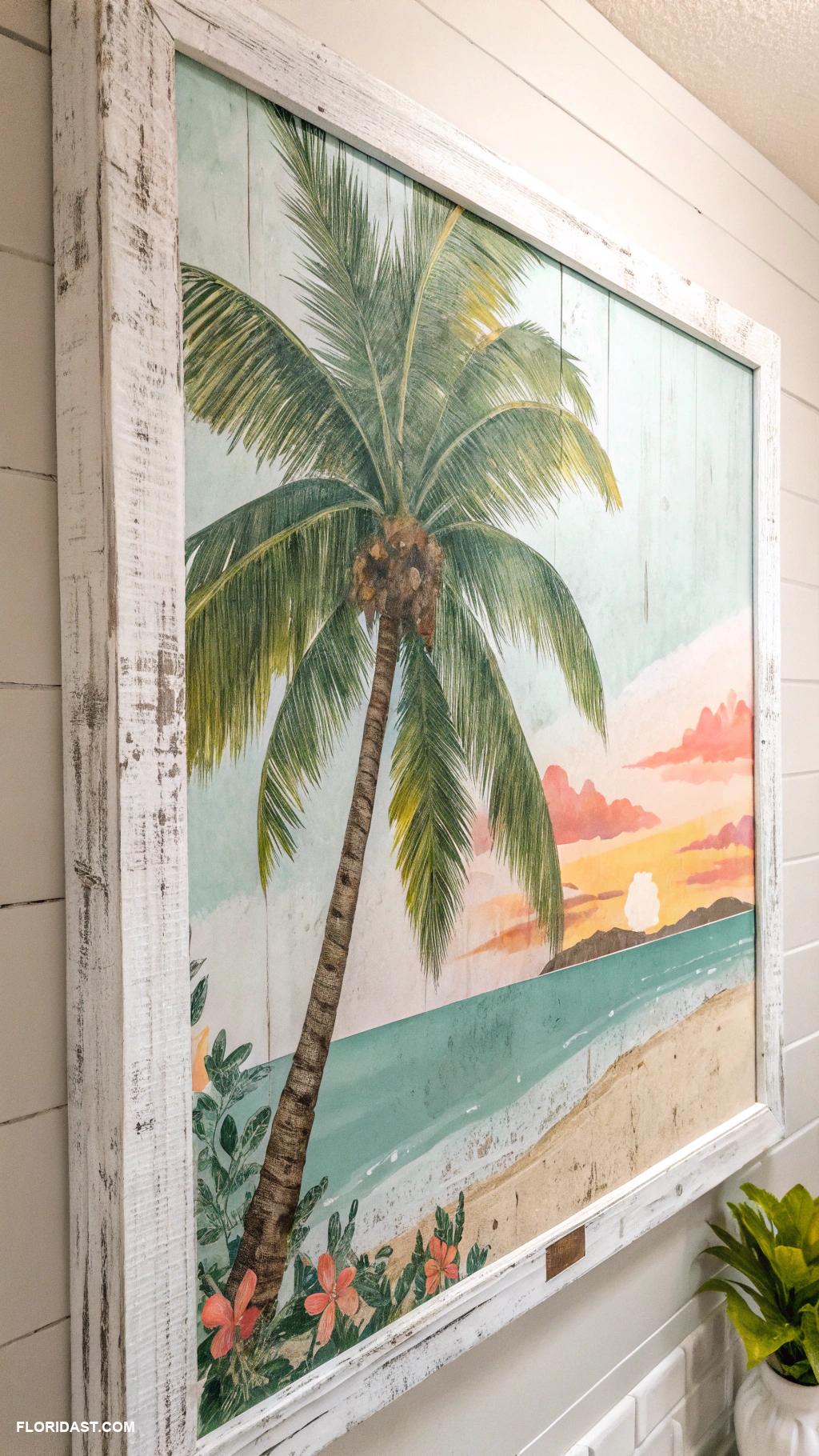 bathroom ideas Palm tree wall art for a tropical vibe