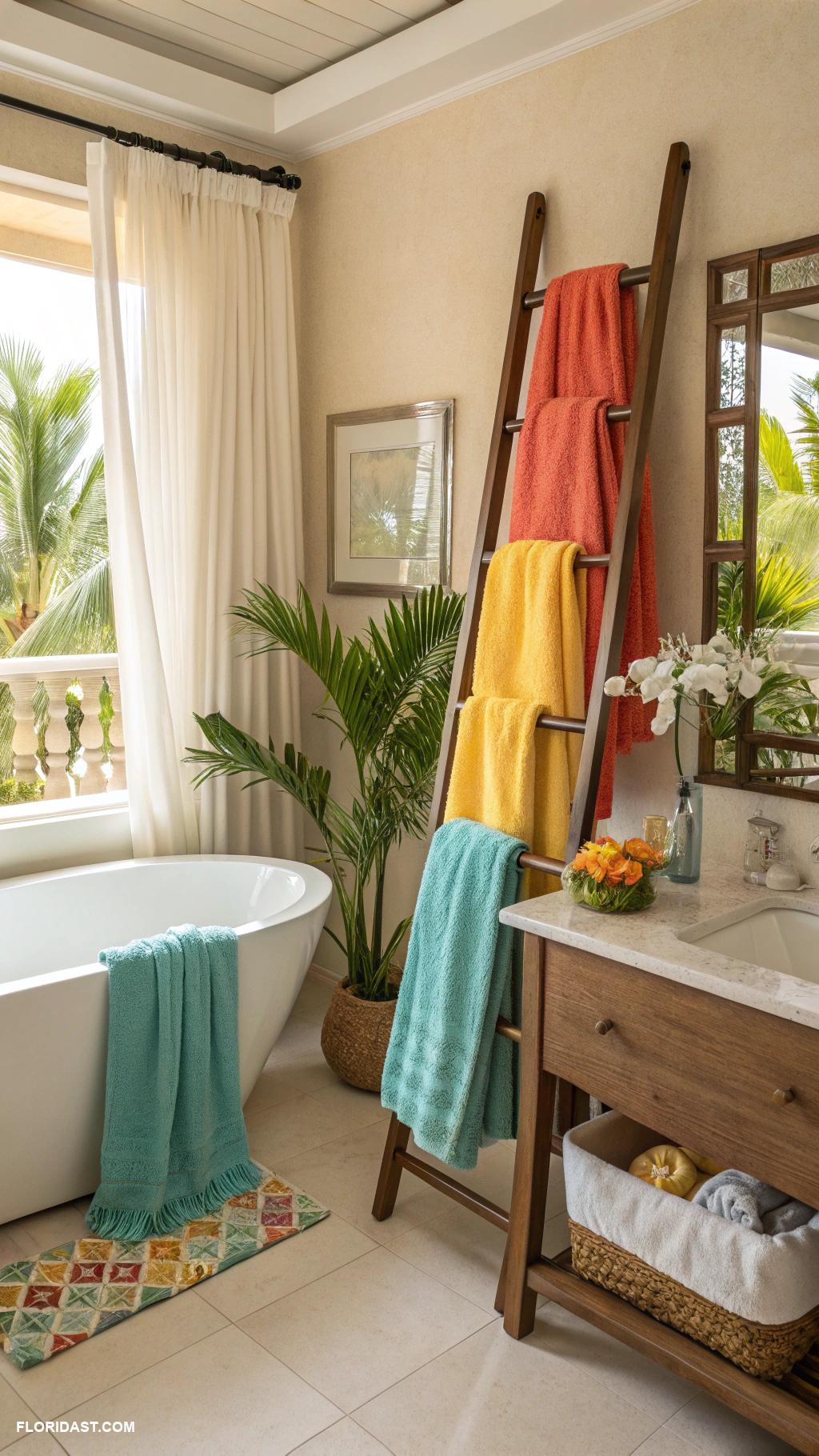 bathroom ideas Use colorful towels for vibrant accents