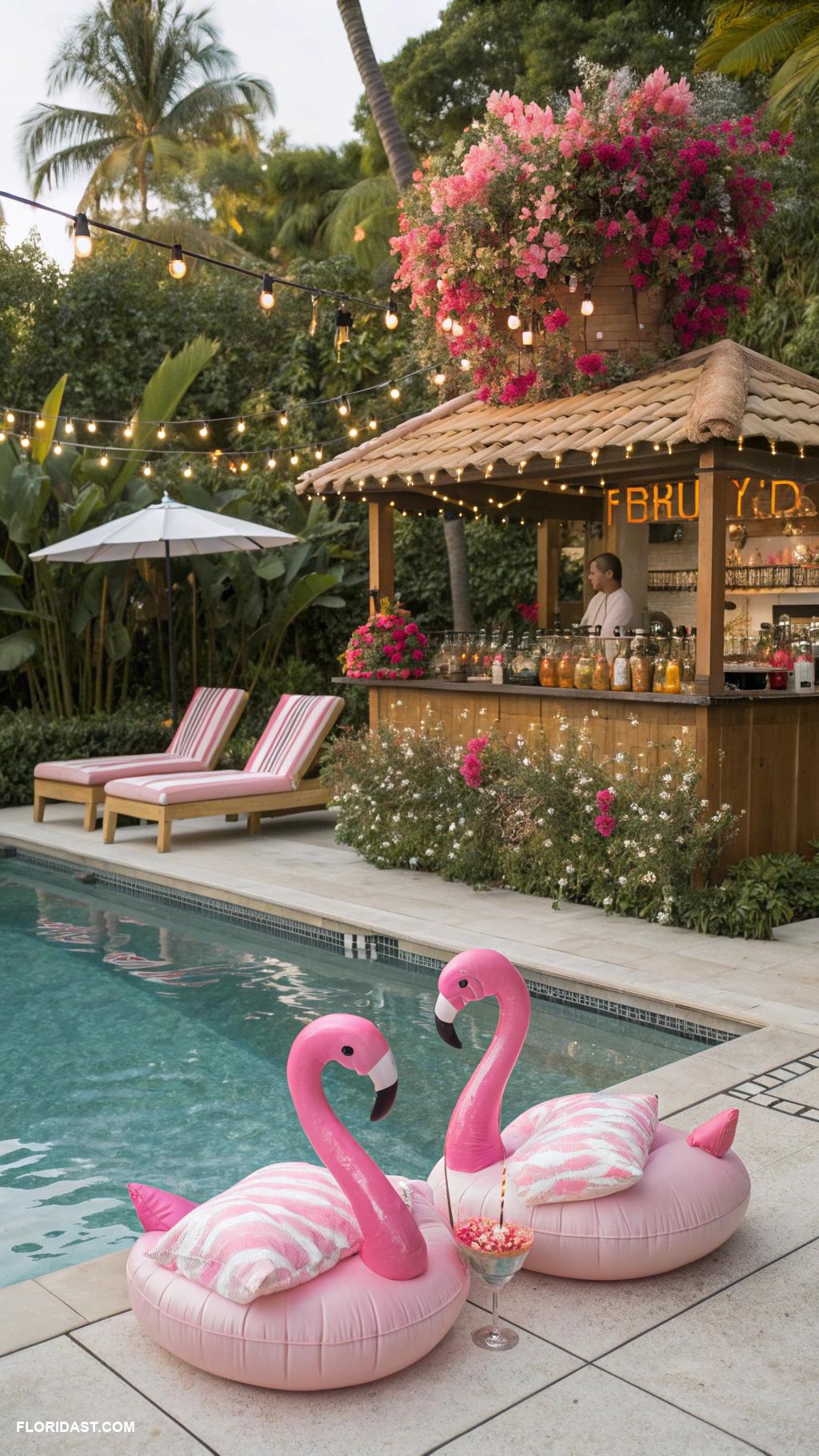 decorating with flamingos Flamingo decorations for pool area