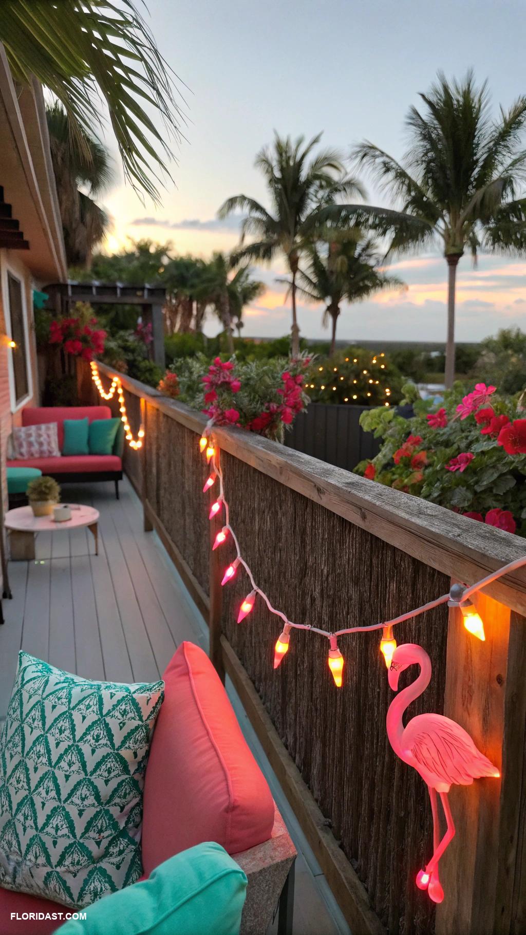 decorating with flamingos Flamingo string lights for patio