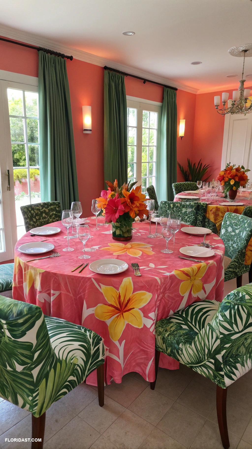 dining room ideas Bright tropical colors and patterns