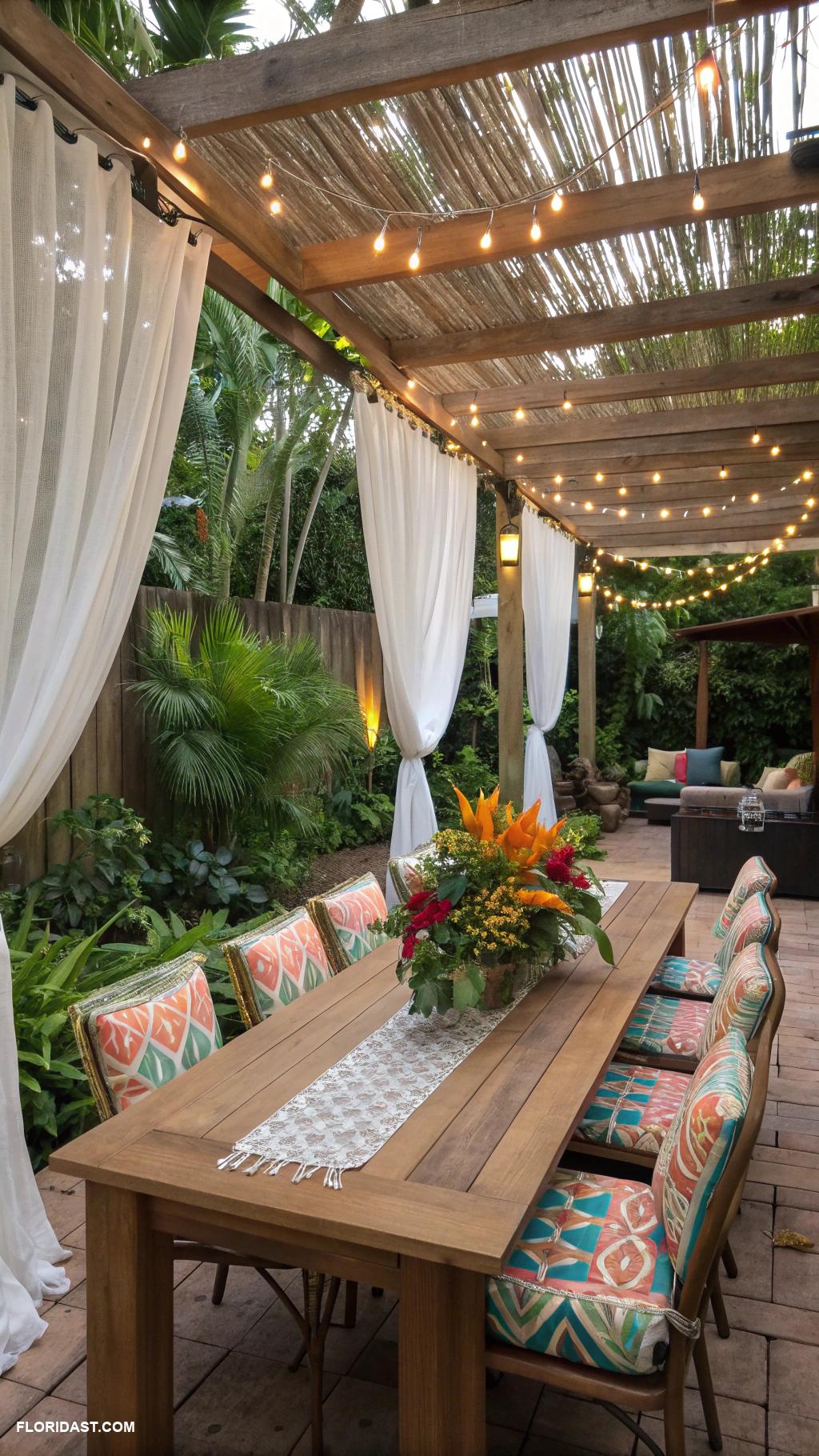 dining room ideas Outdoor dining space with shade structure