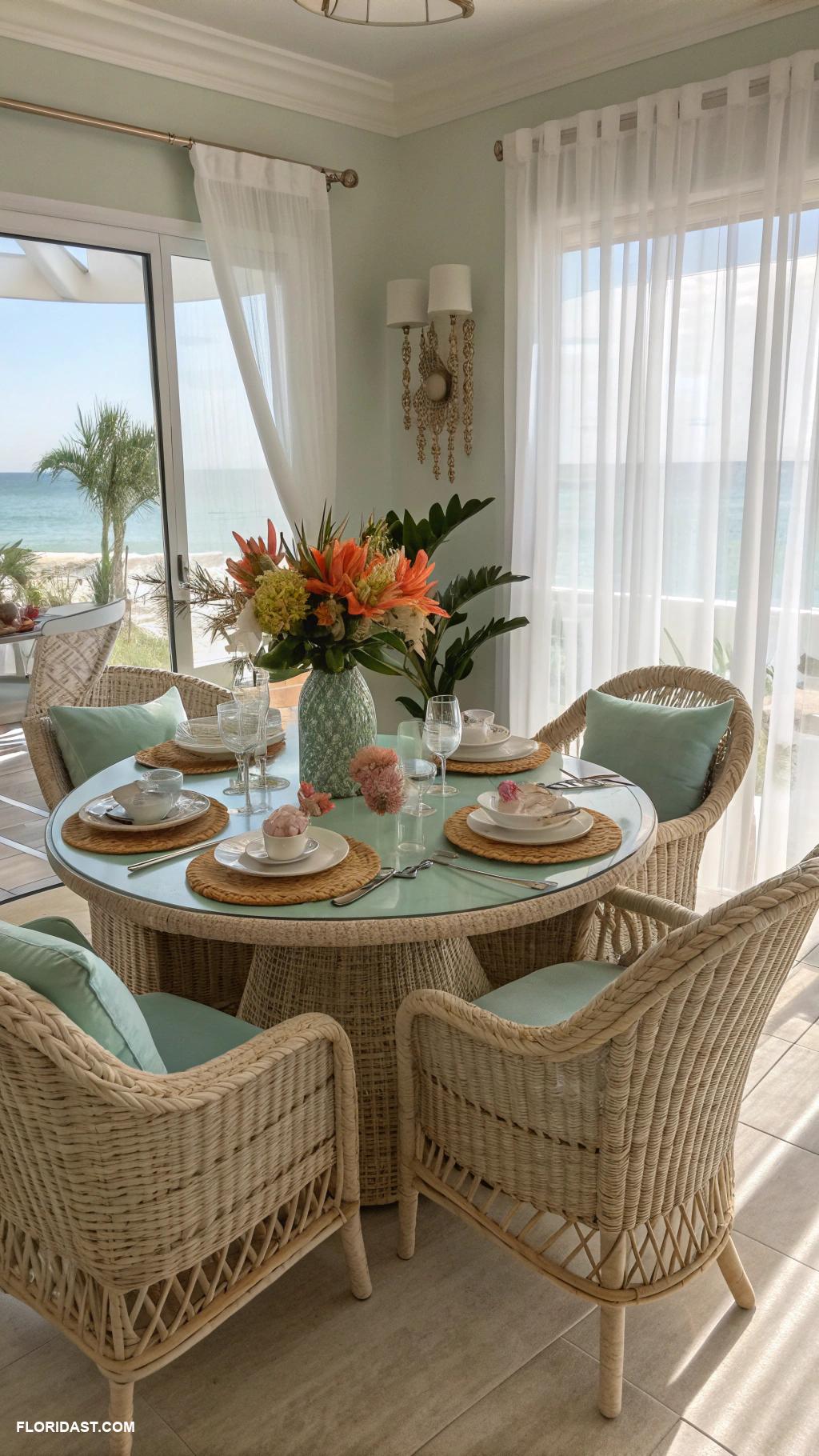dining room ideas Rattan furniture for a coastal feel