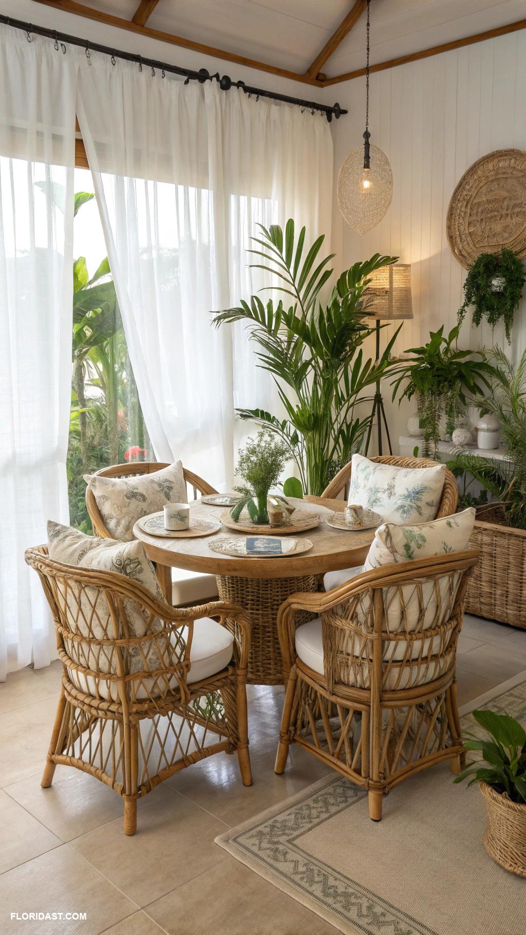 dining room ideas Rattan furniture for a relaxed ambiance