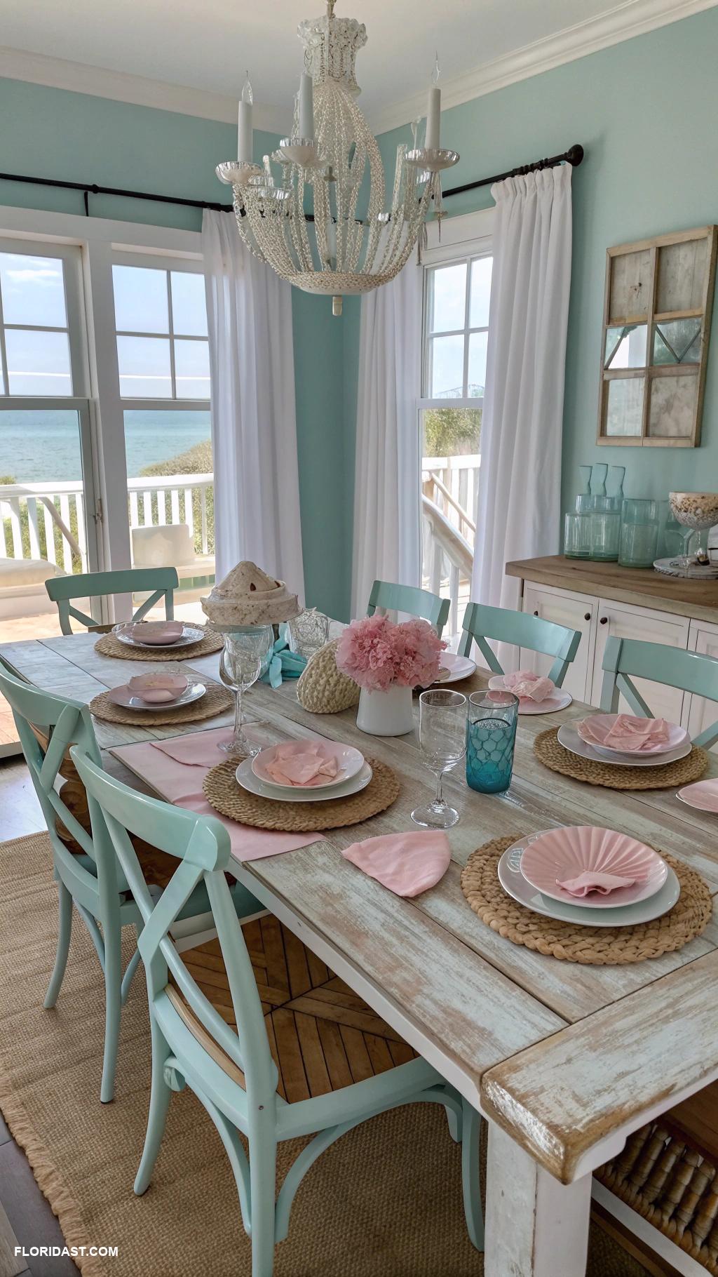 dining room ideas Rustic wood tables with beachy finishes