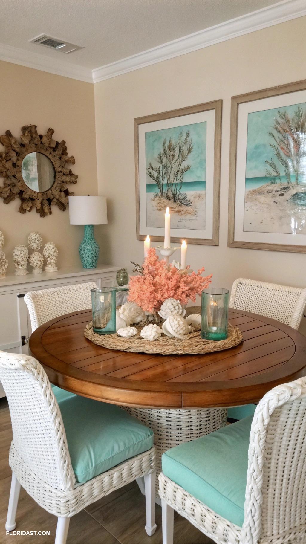 dining room ideas Shell and coral decor accents