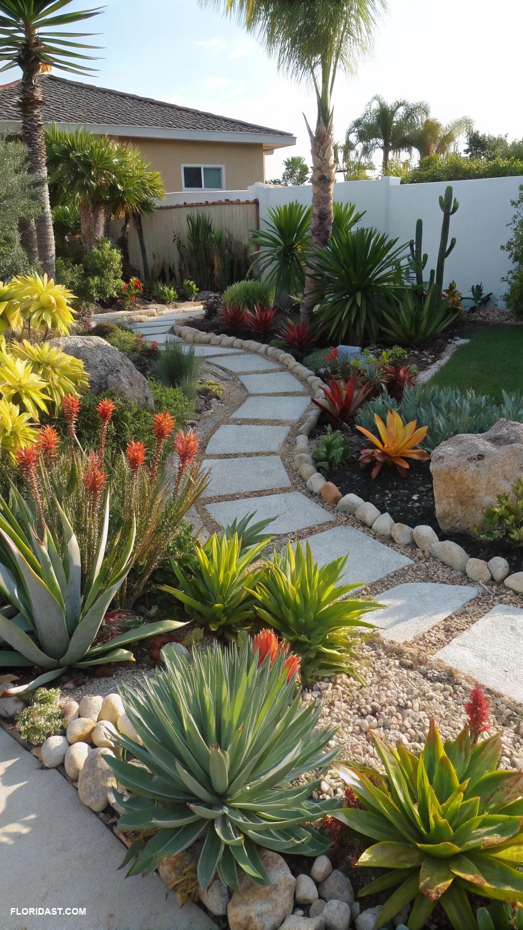 landscaping ideas Install a xeriscape garden with drought resistant plants like agave and succulents to conserve water and maintain beauty