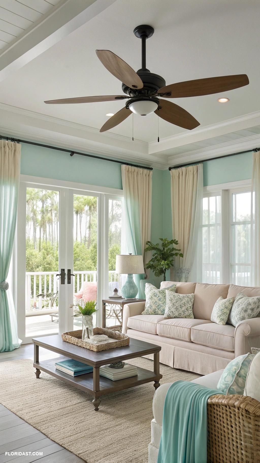 living room ideas Ceiling fans for comfort in humid weather