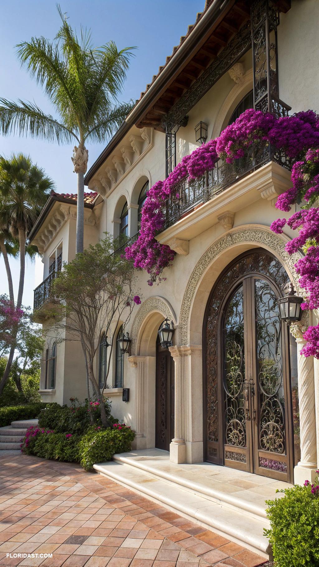 mediterranean style houses Elegant arches and wrought iron accents