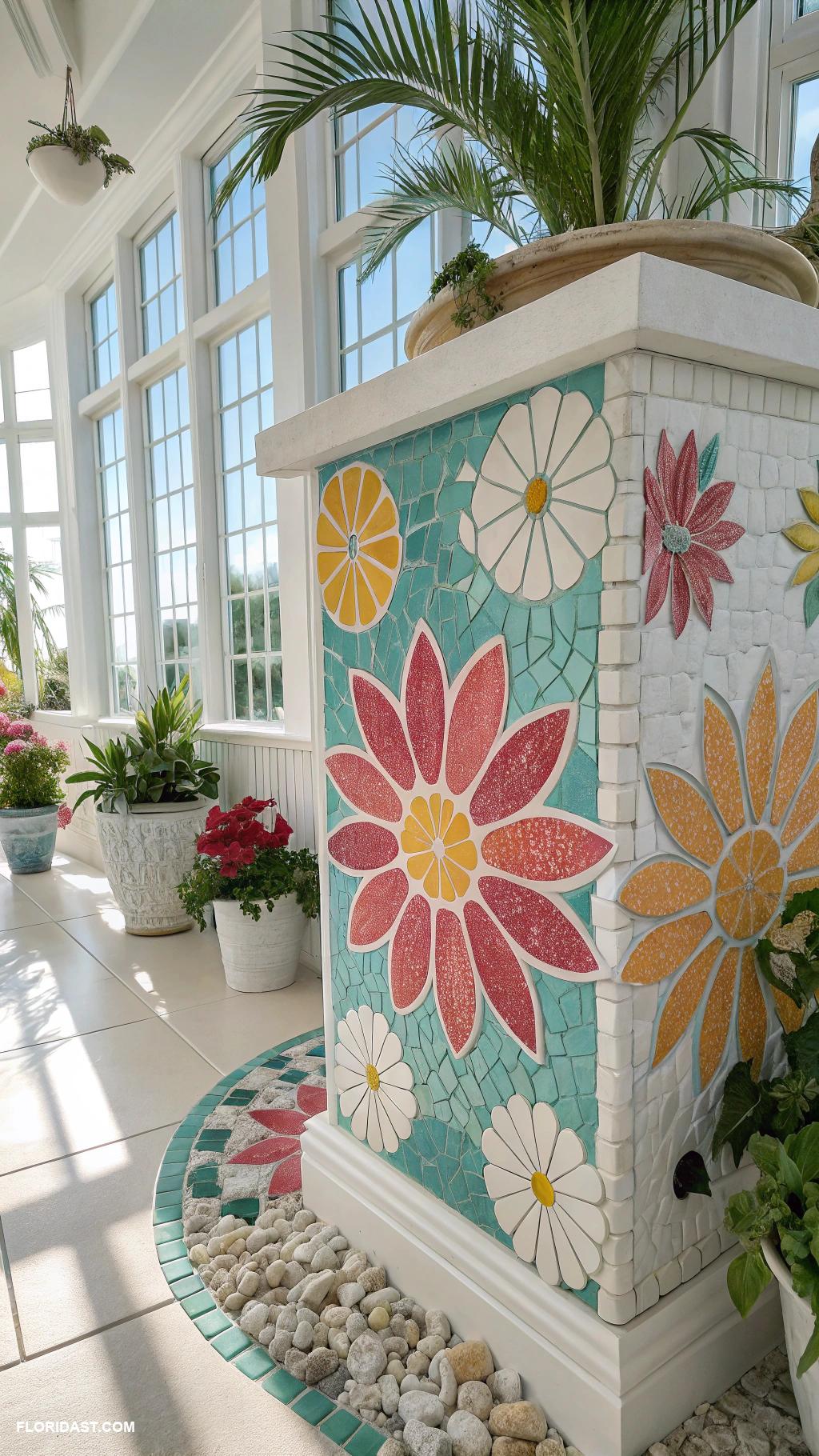 miami style decor Colorful mosaic tile accents
