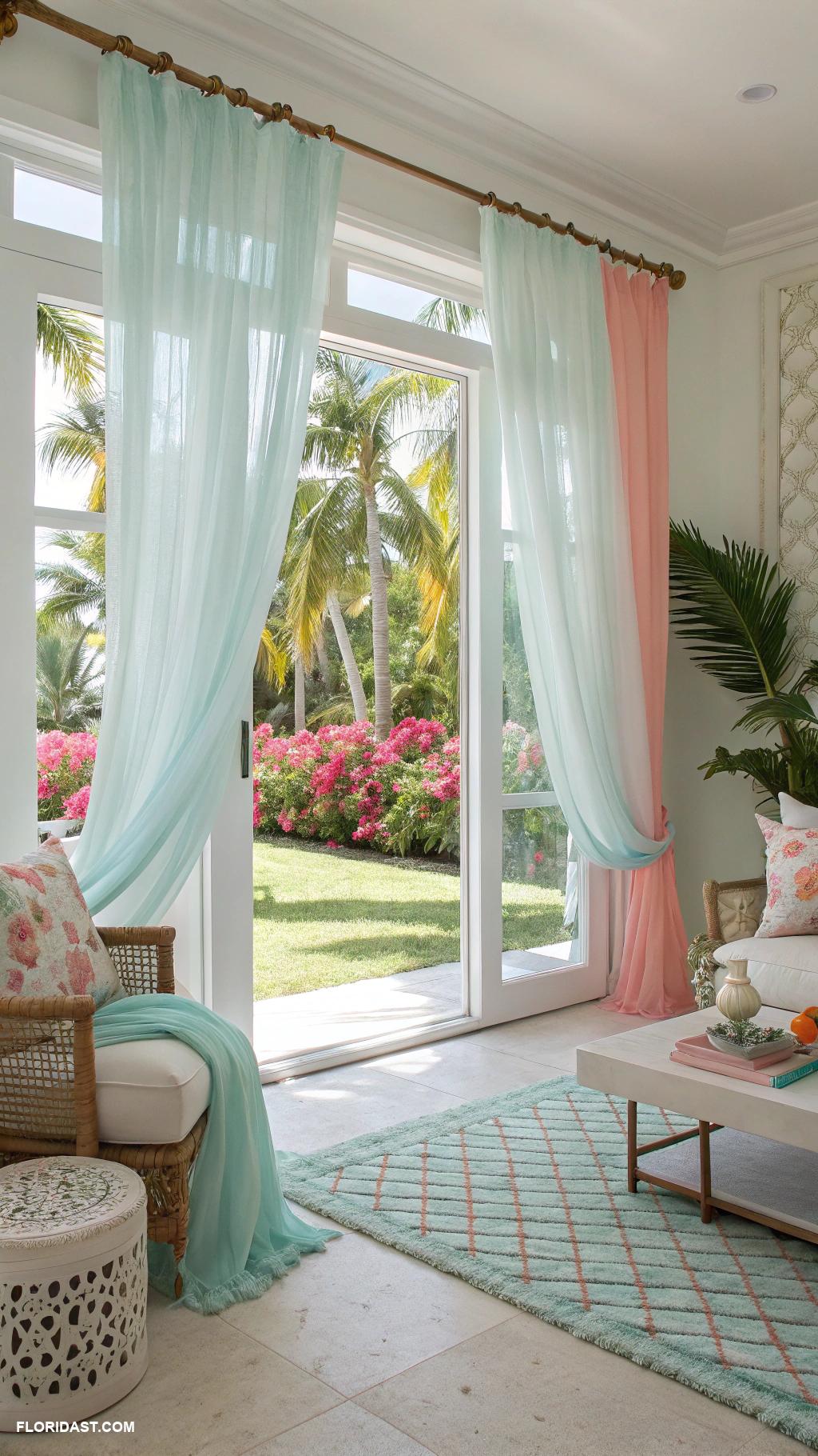 miami style decor Lightweight sheer curtains