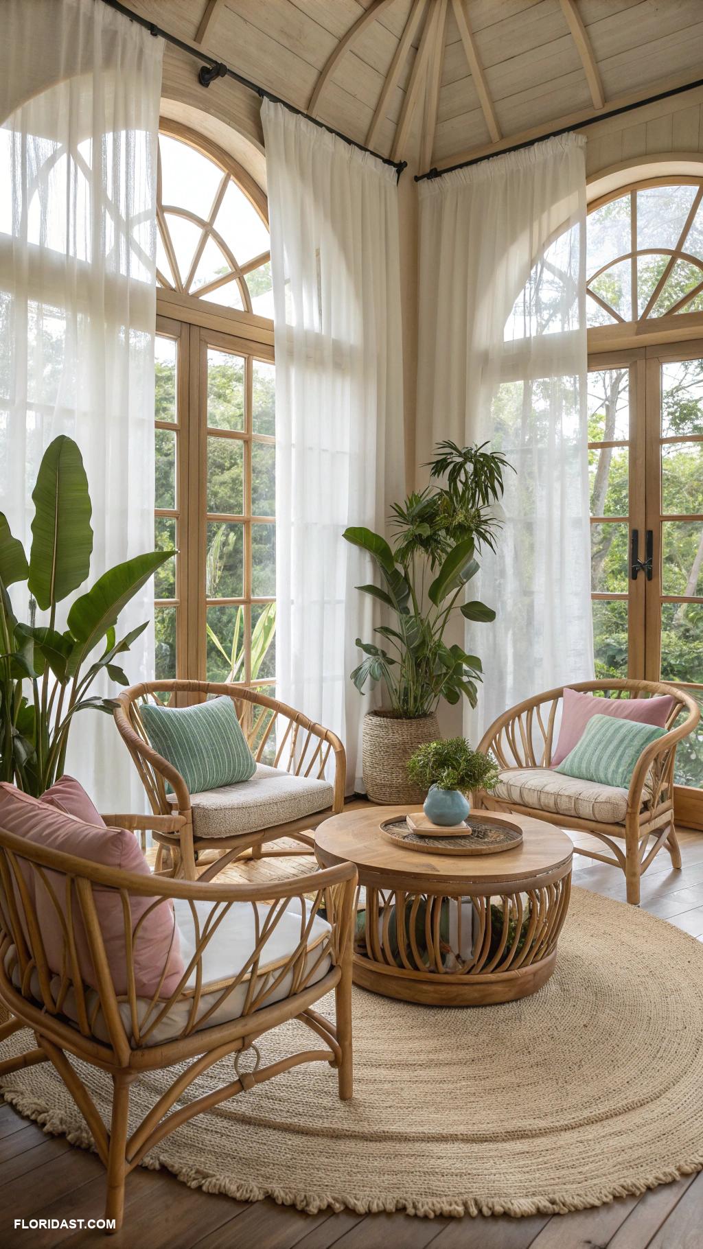 miami style decor Natural wood and bamboo elements