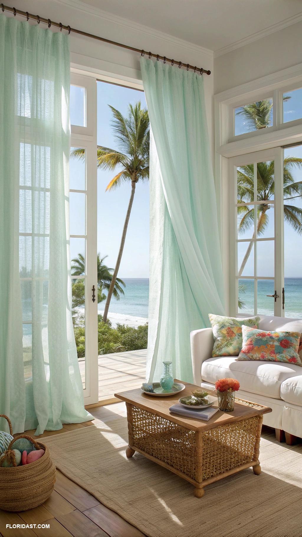 palm beach style home decor Lightweight linen curtains