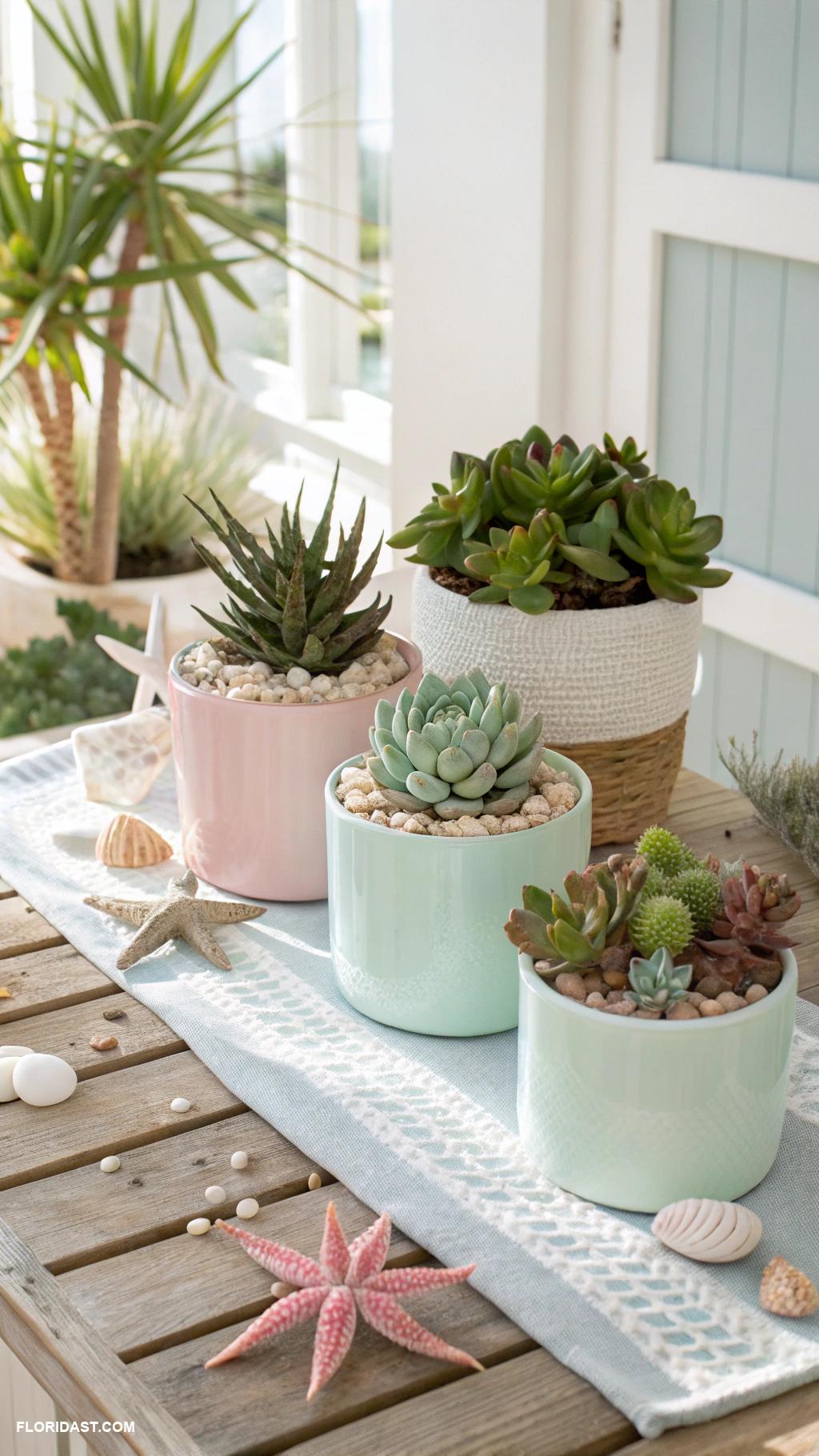 palm beach style home decor Succulent plant arrangements