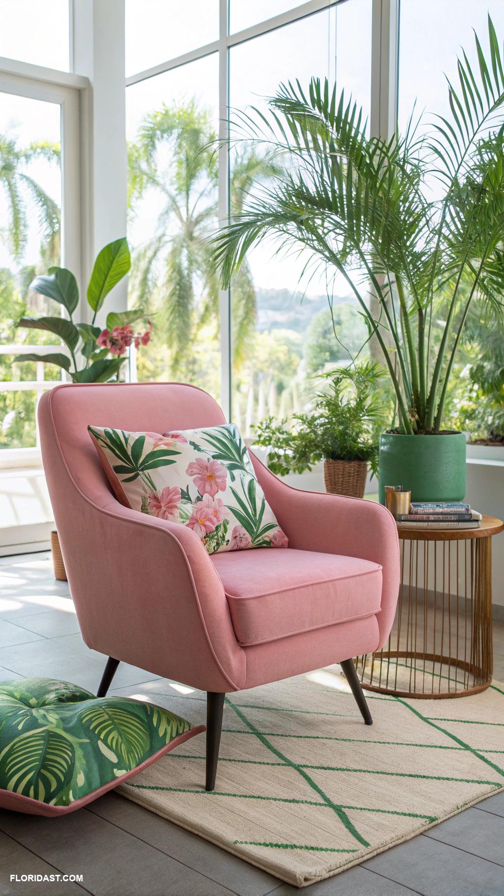 pink and green home decor ideas Pastel pink accent chairs