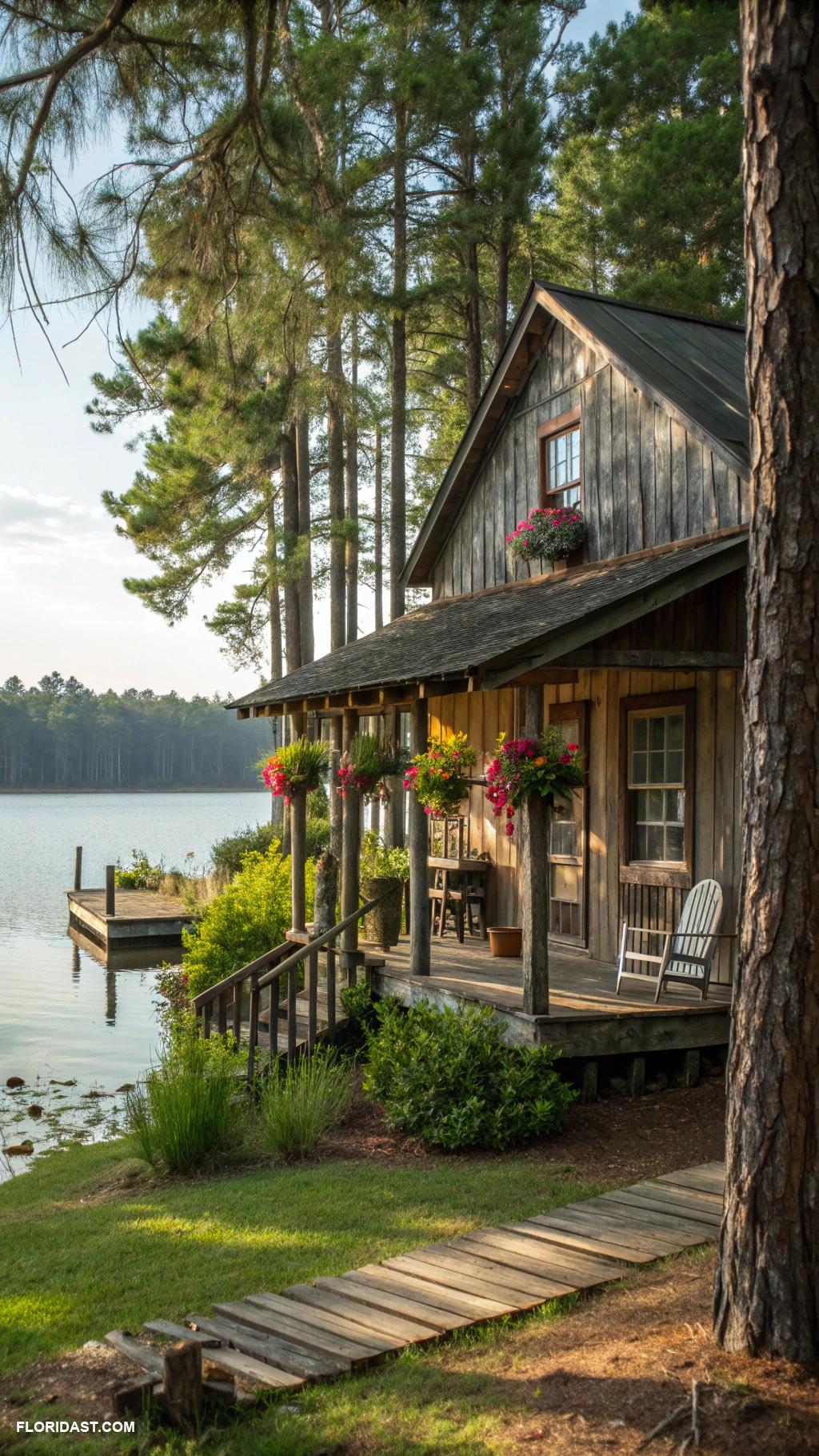 rural country homes Rustic cabin near tranquil lake
