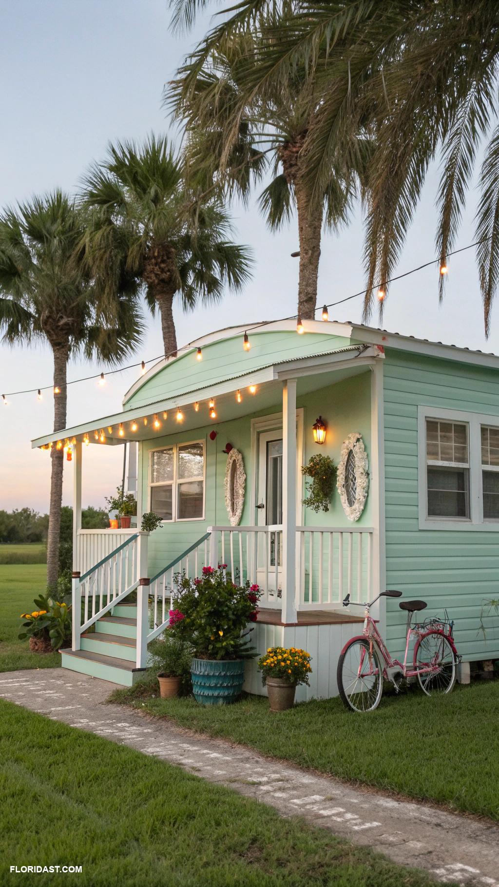 rural country homes Vintage mobile home with retro charm