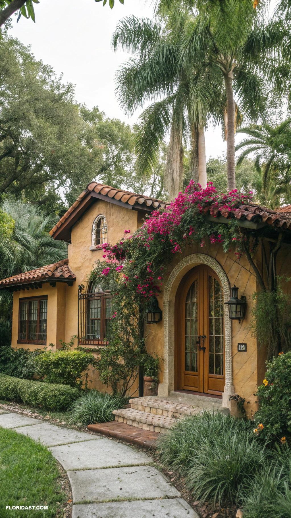 spanish style houses Terra cotta roofed bungalows in Tampa