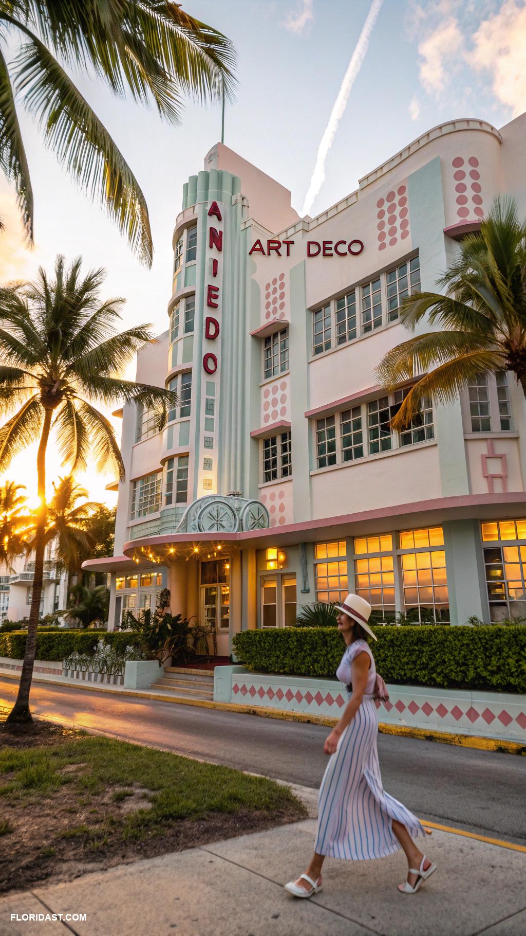vintage florida vibes Art deco architecture in Miami
