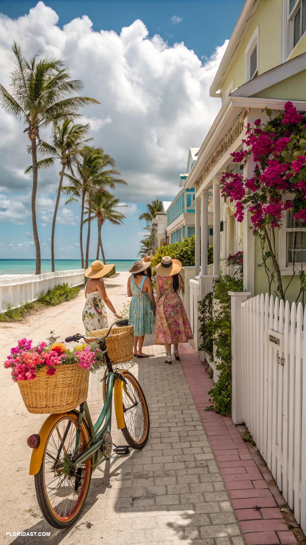 vintage florida vibes Bicycle rides through quaint coastal villages
