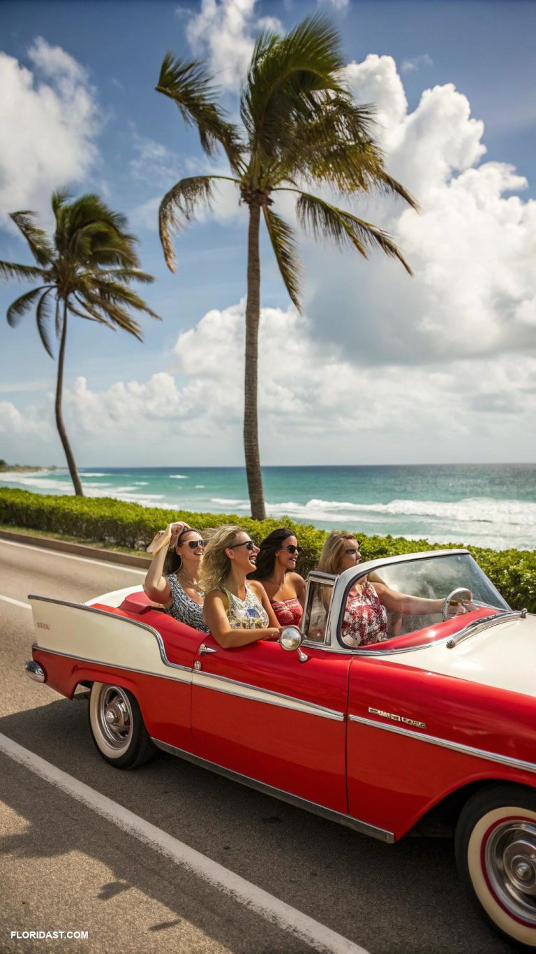 vintage florida vibes Cruising down A1A in a convertible