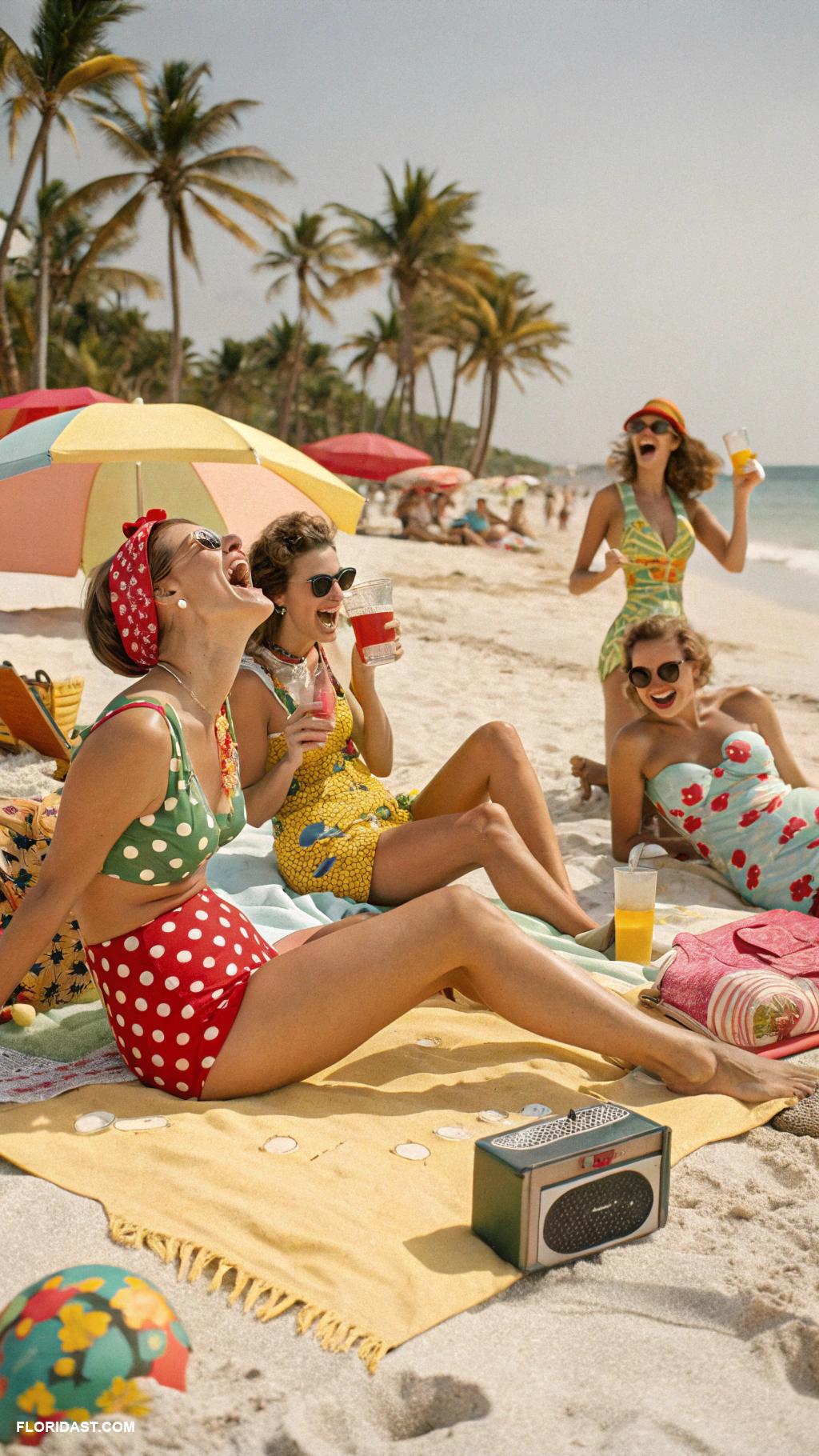 vintage florida vibes Retro beach parties with vintage swimsuits