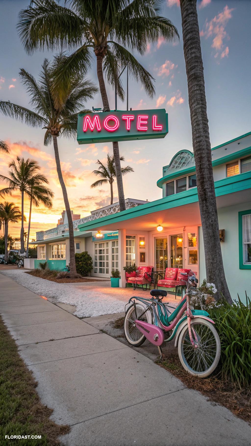 vintage florida vibes Vintage motels with neon signs