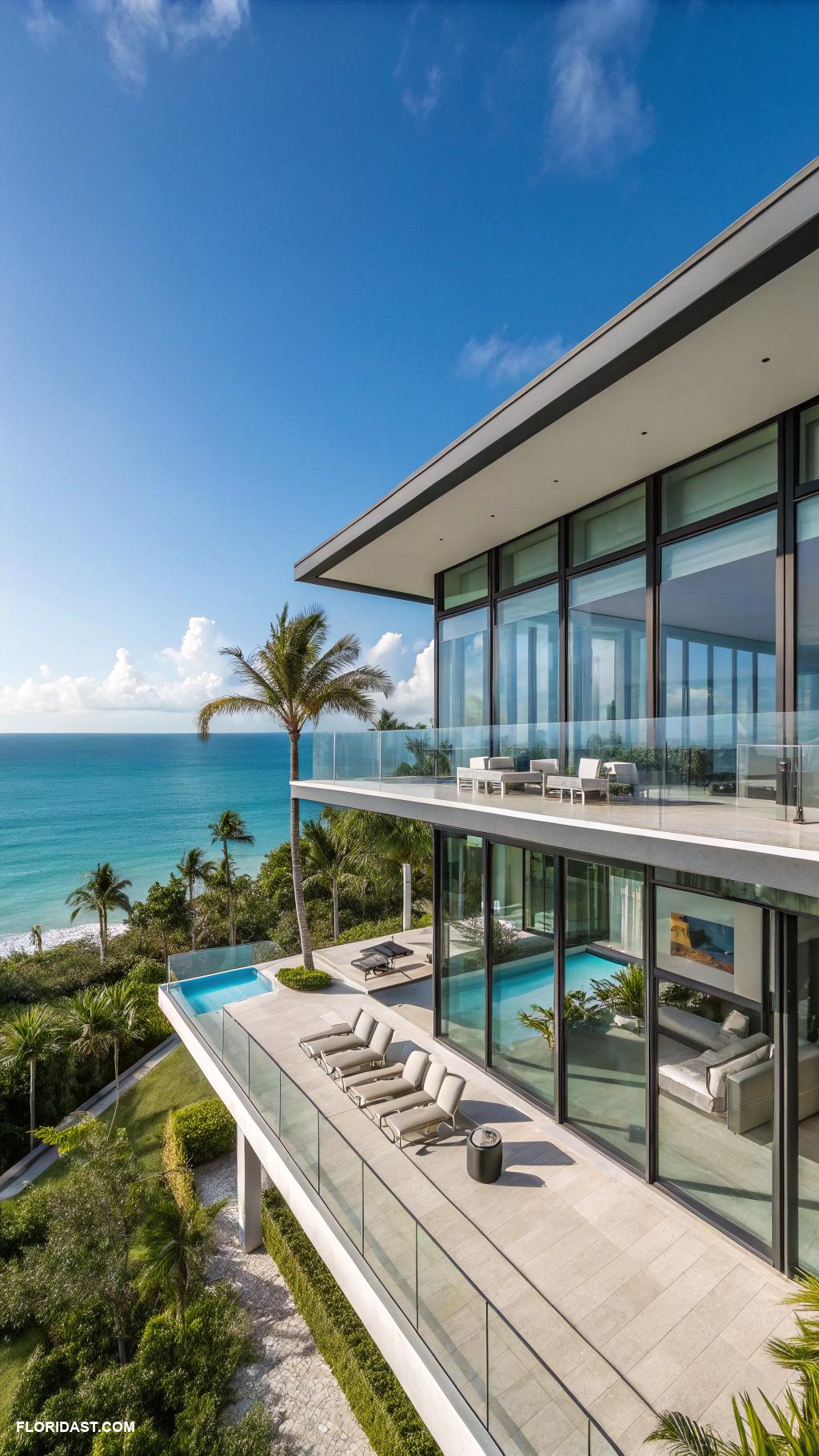 beach homes Modern home with ocean views in Miami