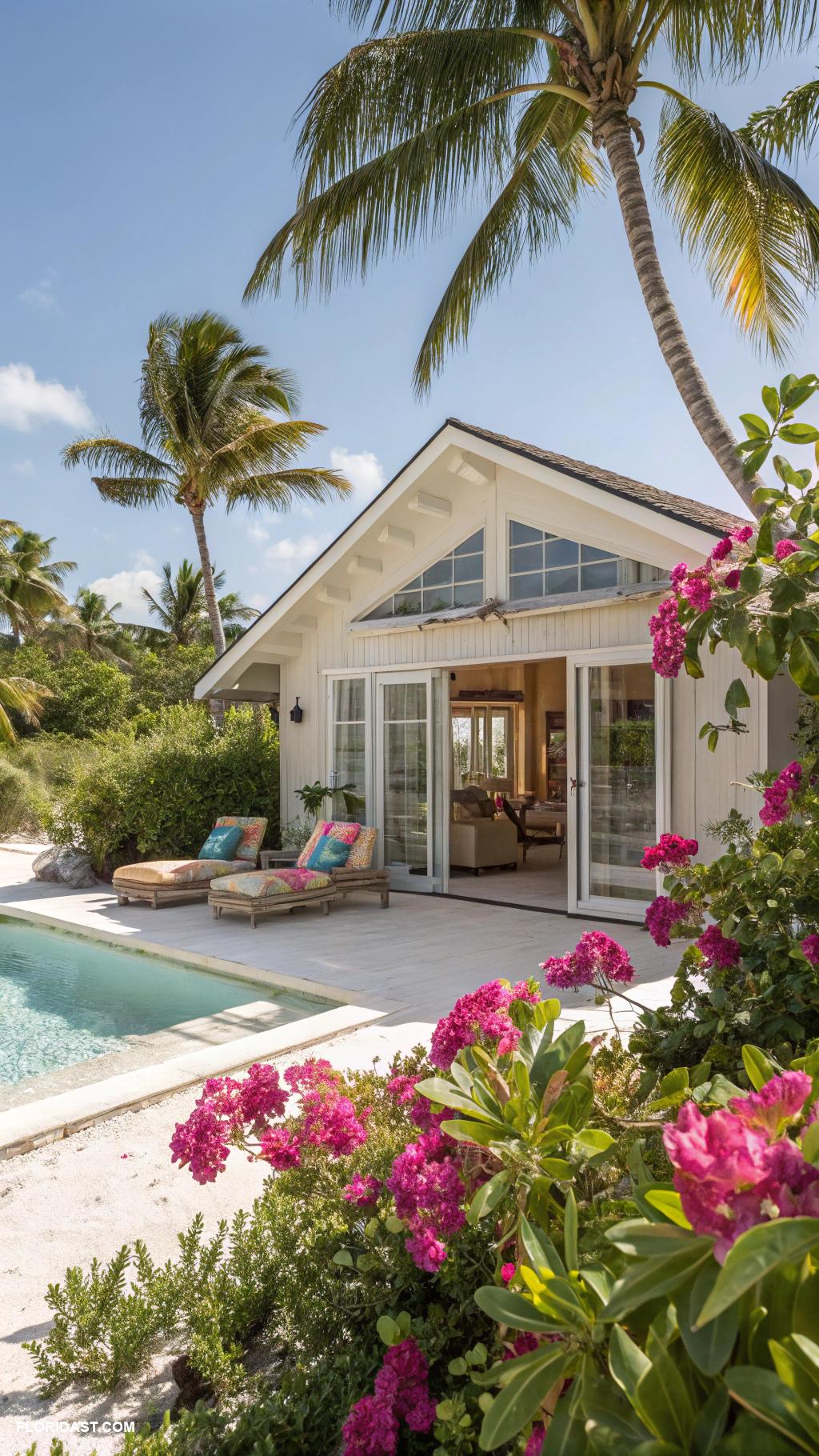 beach homes Sandy beach house with private pool