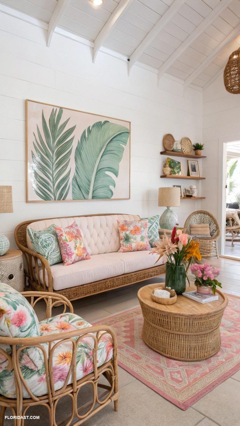 classic palm beach interior design Featuring local art and crafts