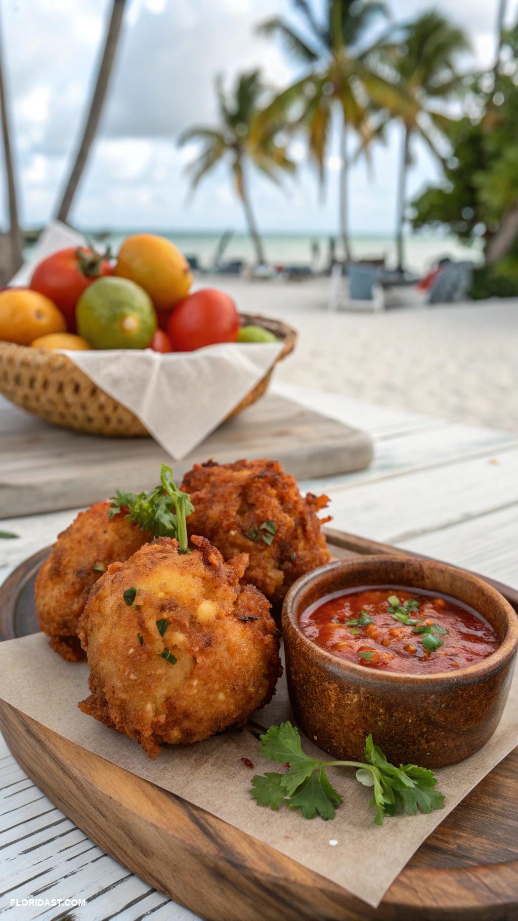 classic recipes Conch fritters with spicy dipping sauce