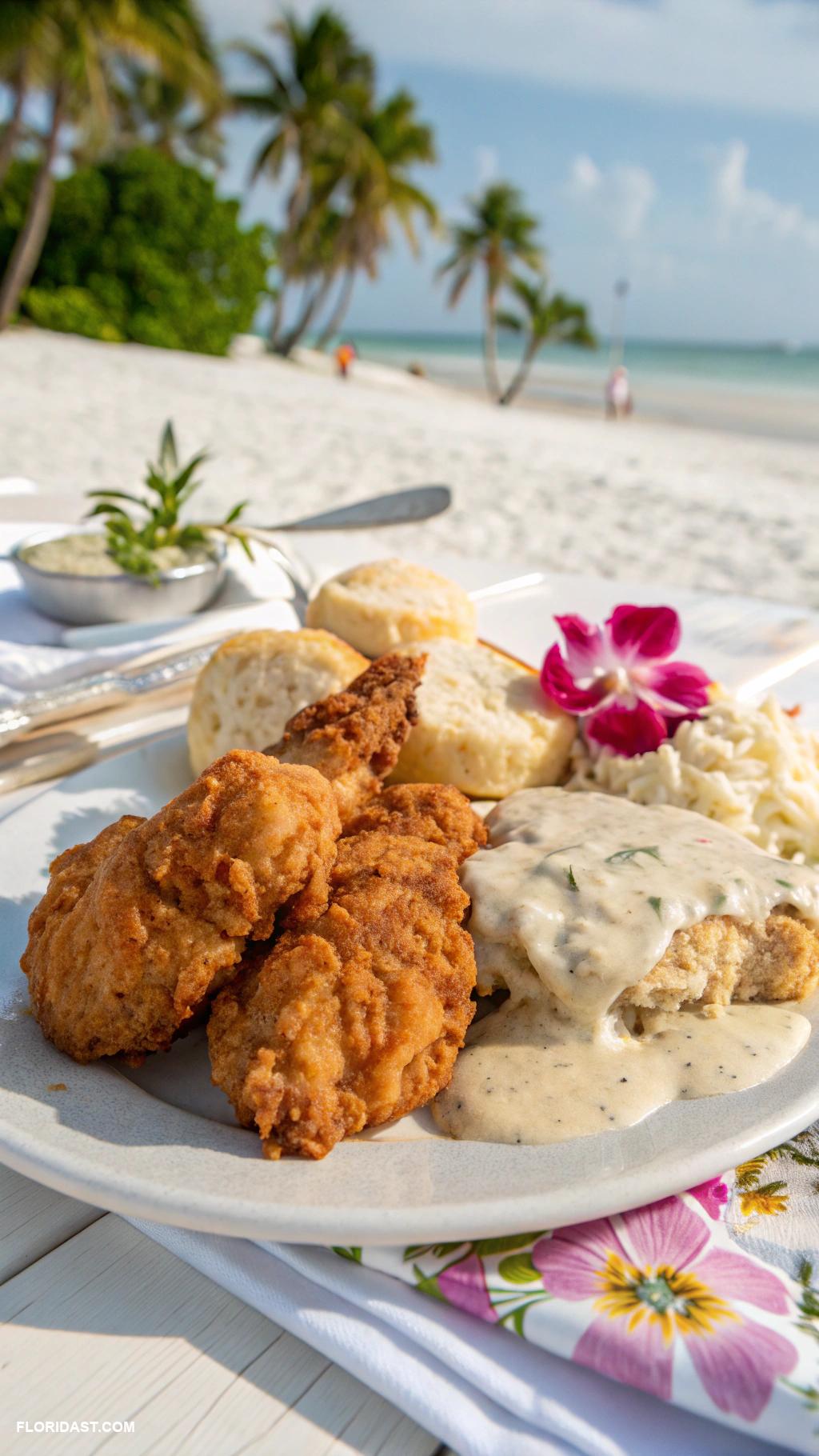 classic recipes Fried chicken with biscuits and gravy