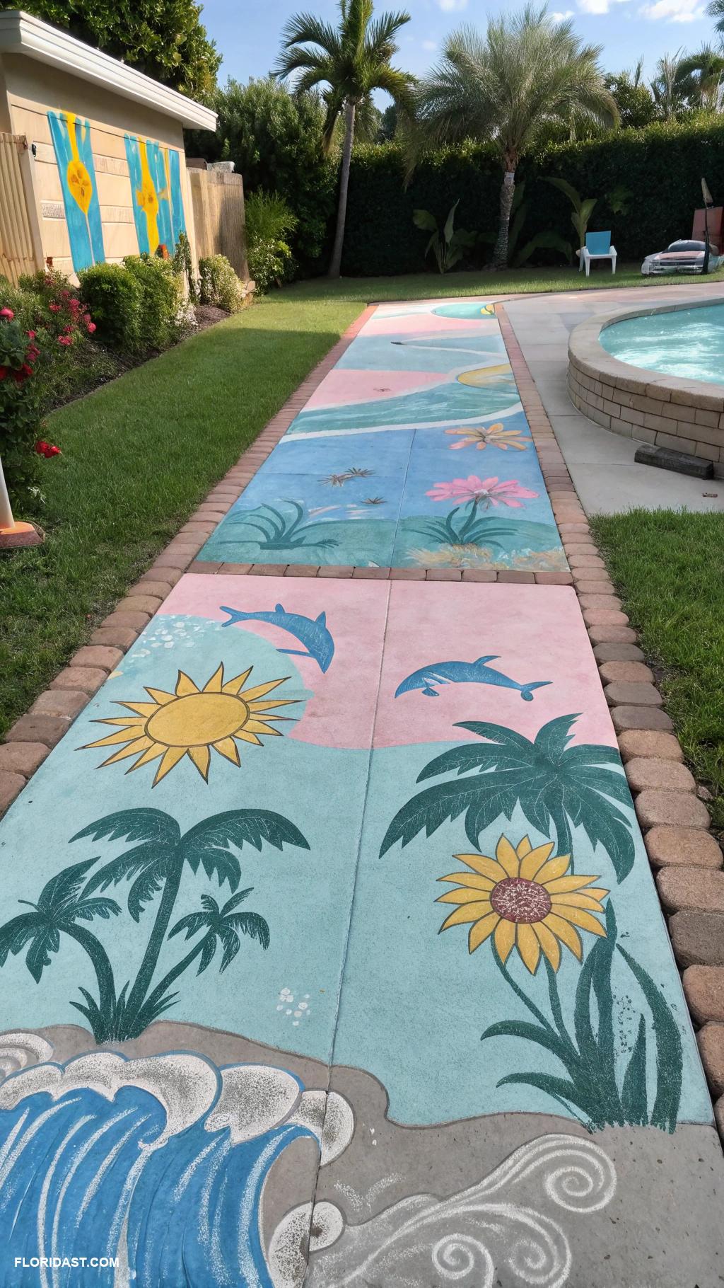 driveway ideas Brightly painted driveways with murals