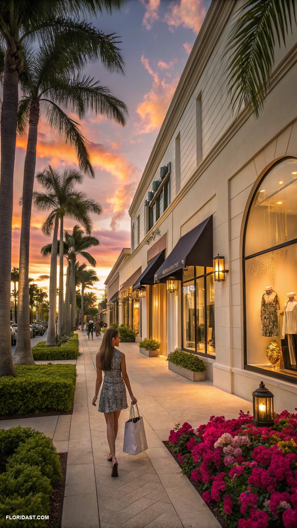 famous florida coasts Naples upscale shopping and beautiful sunsets