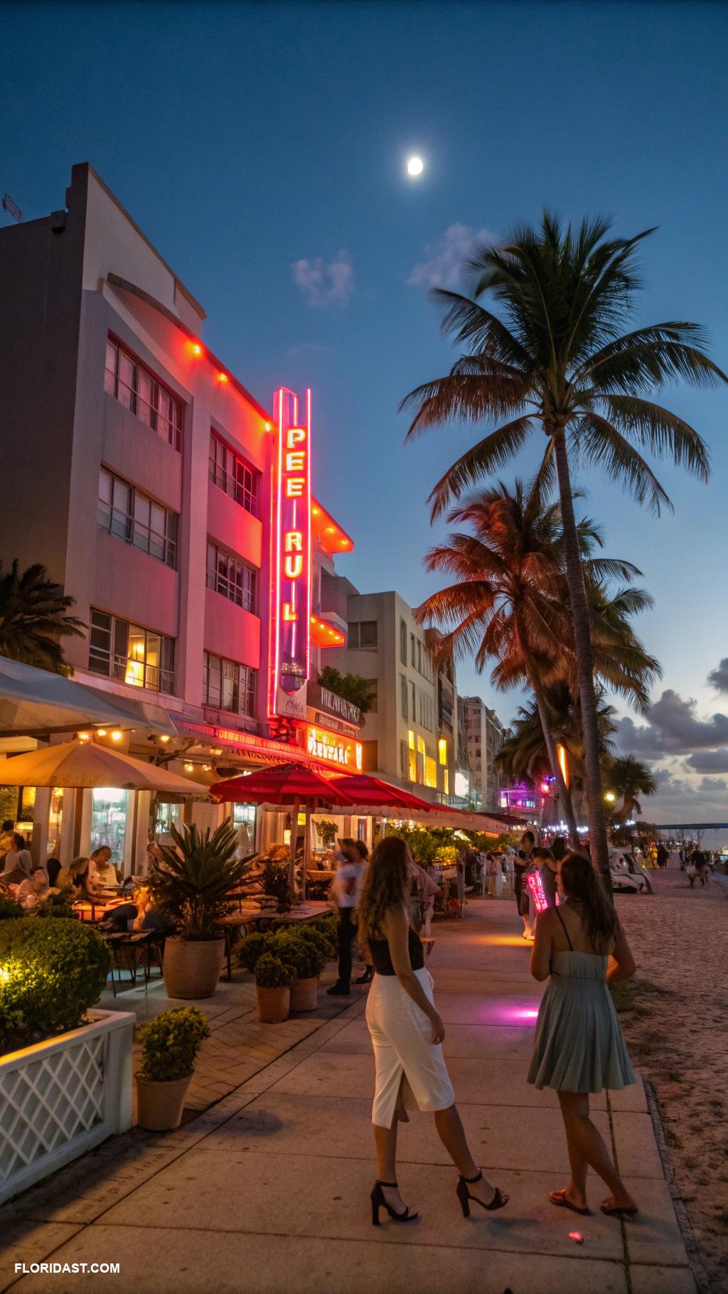 famous florida coasts South Beach vibrant nightlife and art deco