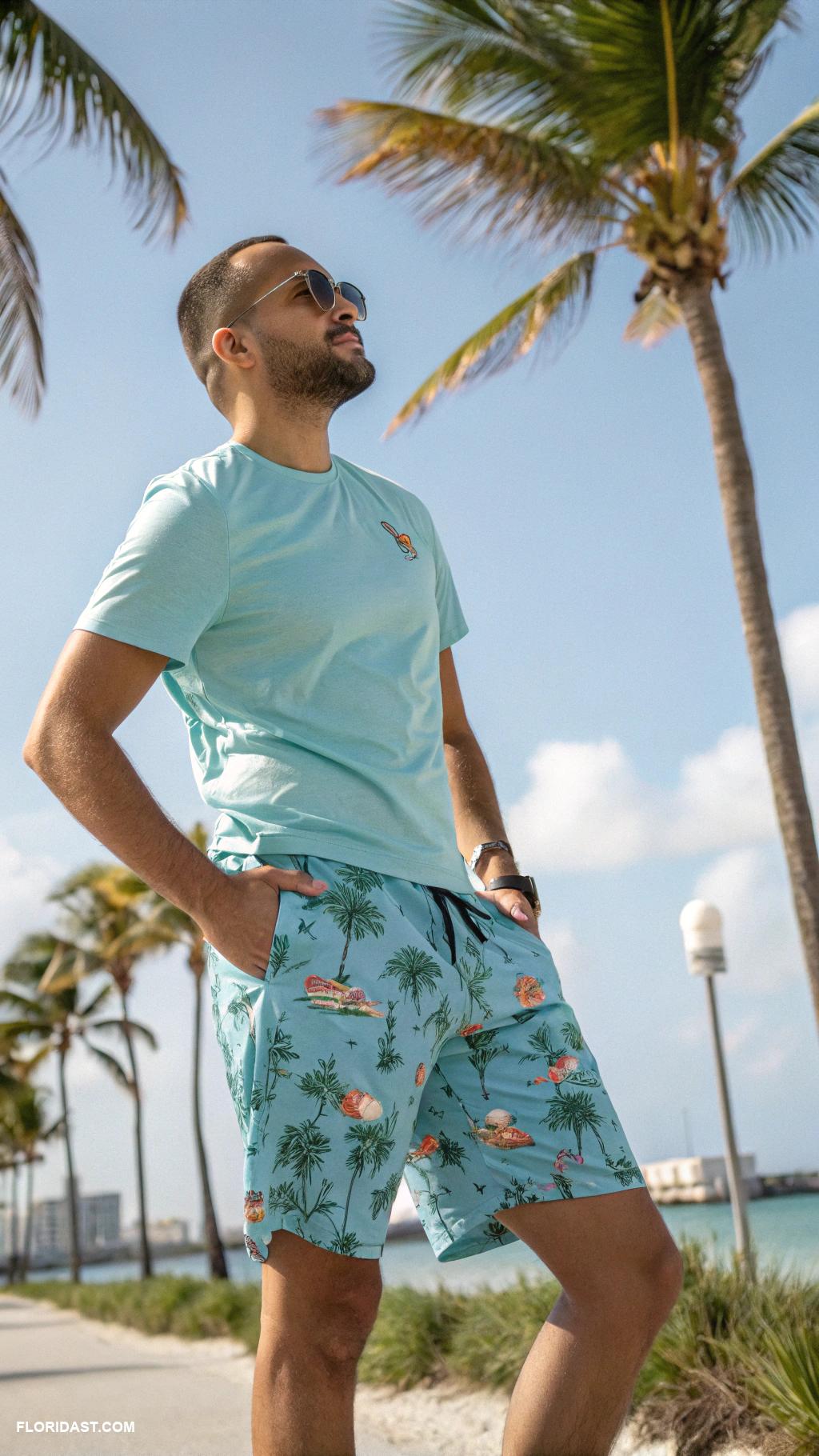 florida outfits for men Sporty shorts with moisture wicking shirt