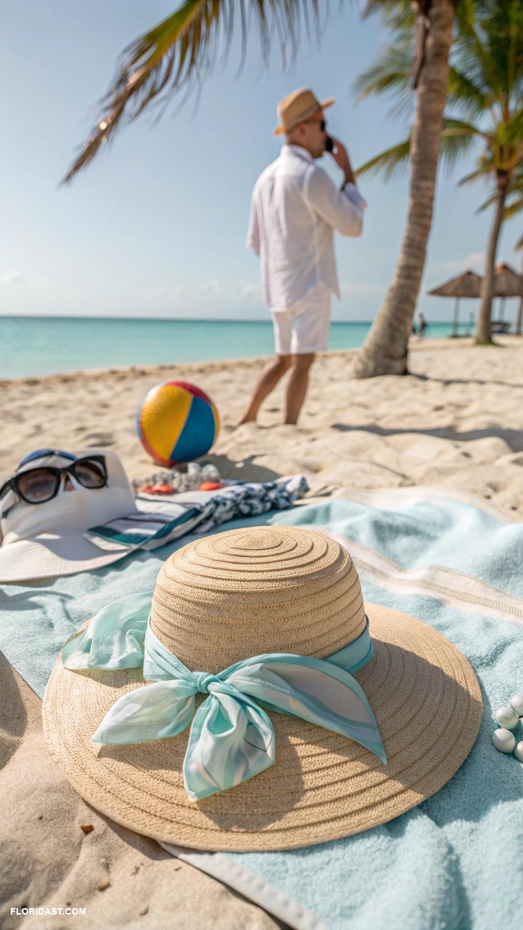 florida outfits for men Sun hat and sunglasses combo