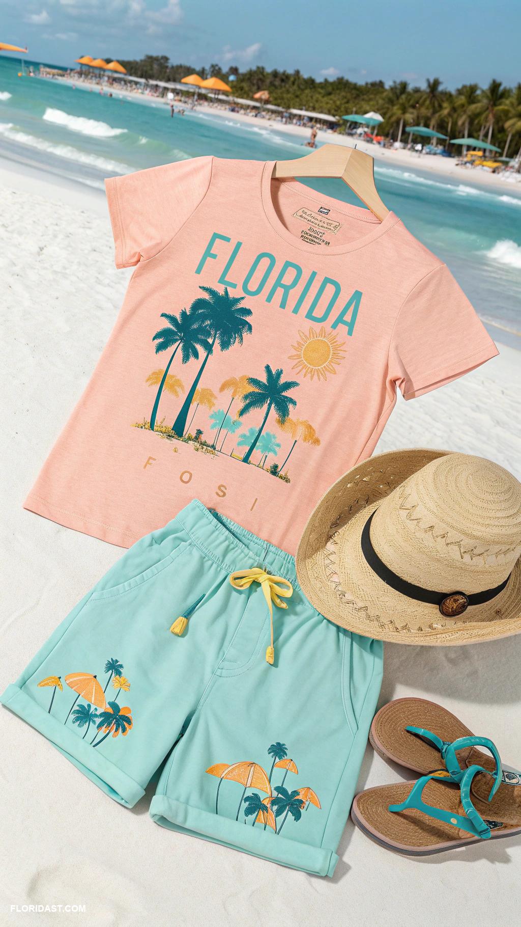 florida outfits for women Shorts and breathable graphic tee