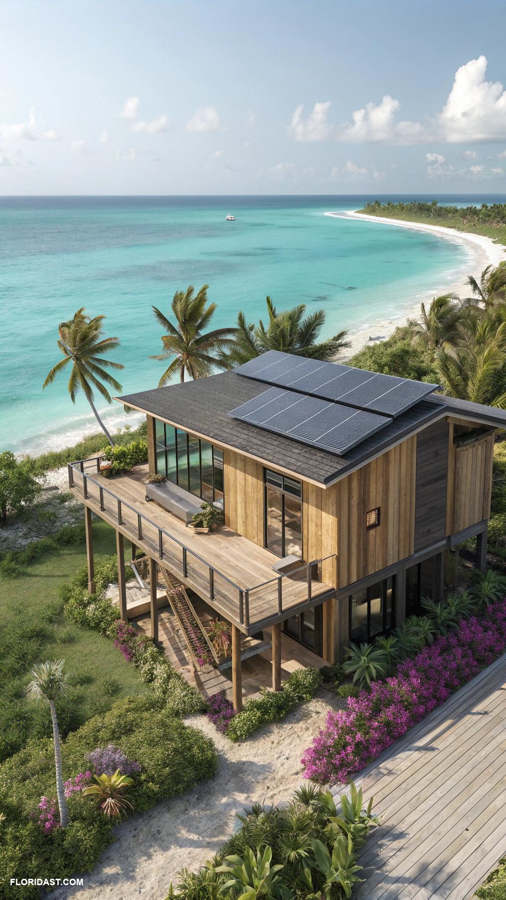 modern beach homes Eco friendly materials and solar panels