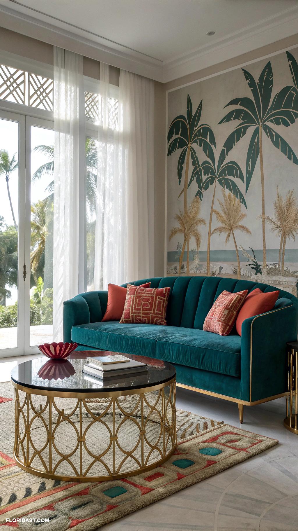 modern miami interior design Art deco influences in furniture selection