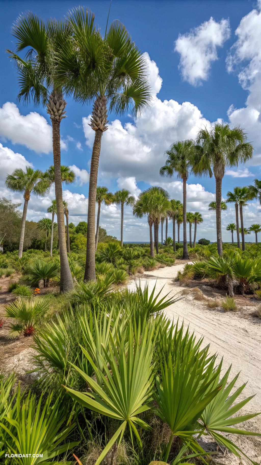 palm trees Saw Palmetto is a unique ground cover