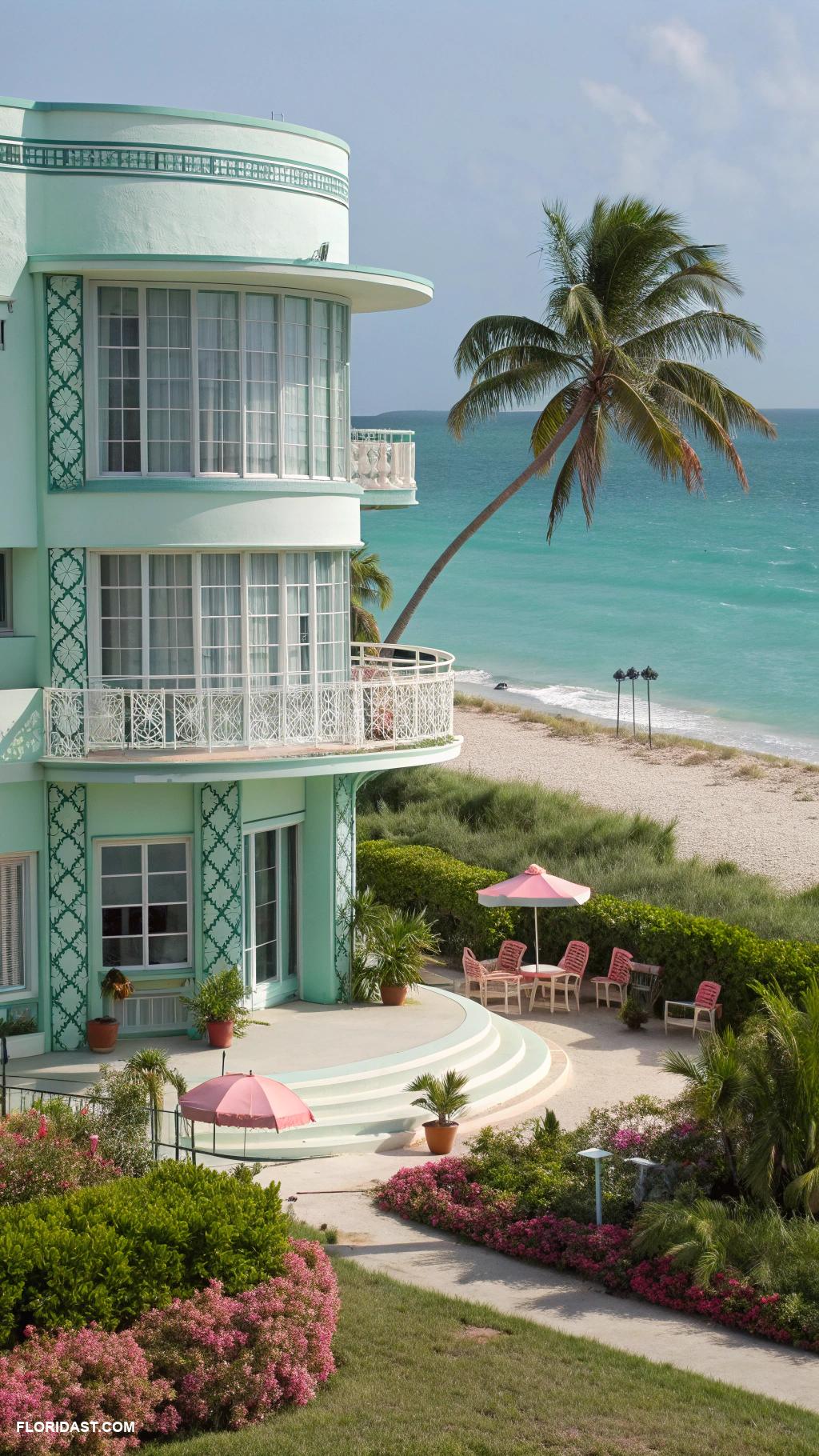 tropical houses Art deco inspired house near shoreline