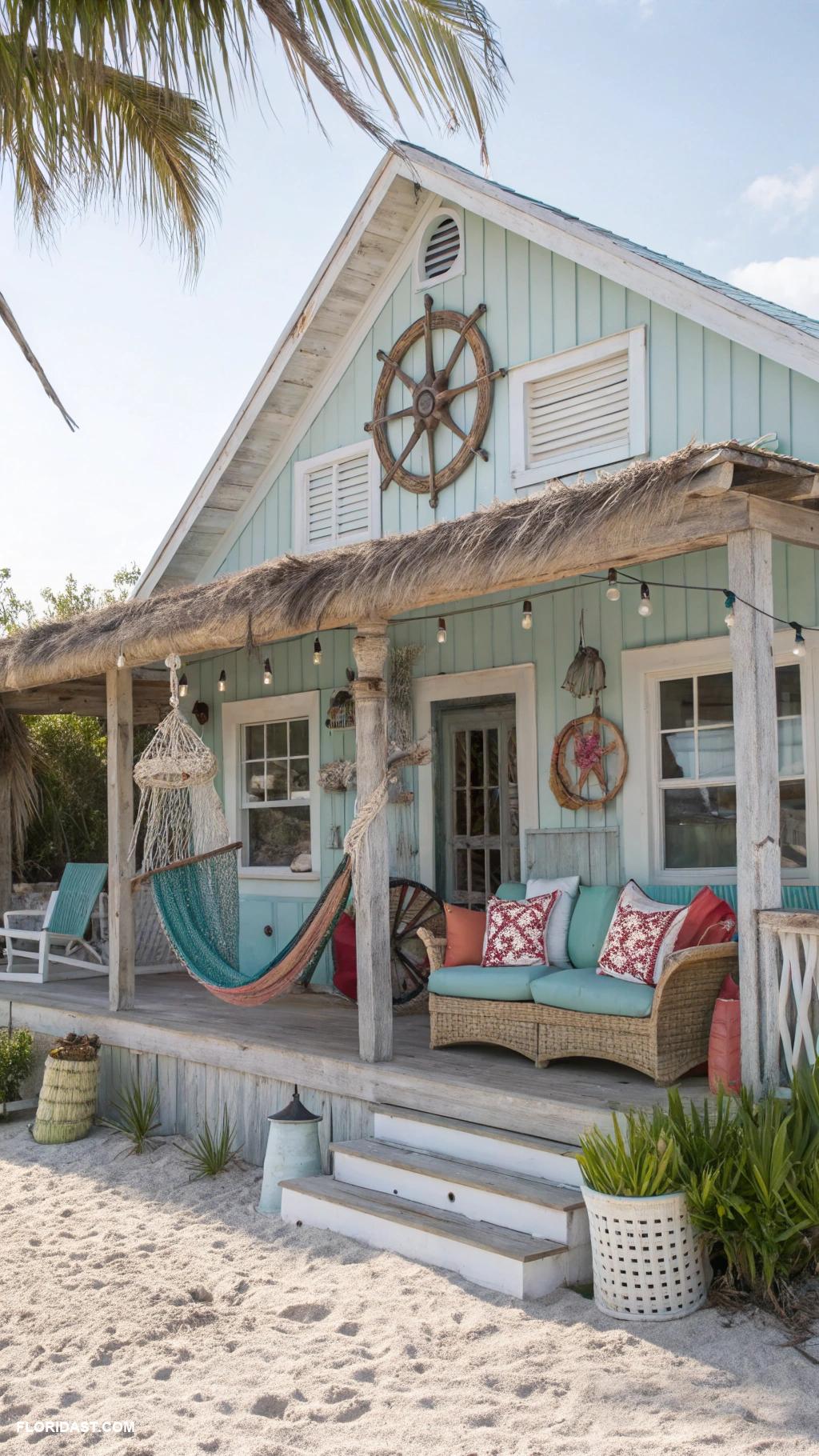 tropical houses Rustic beach home with nautical decor