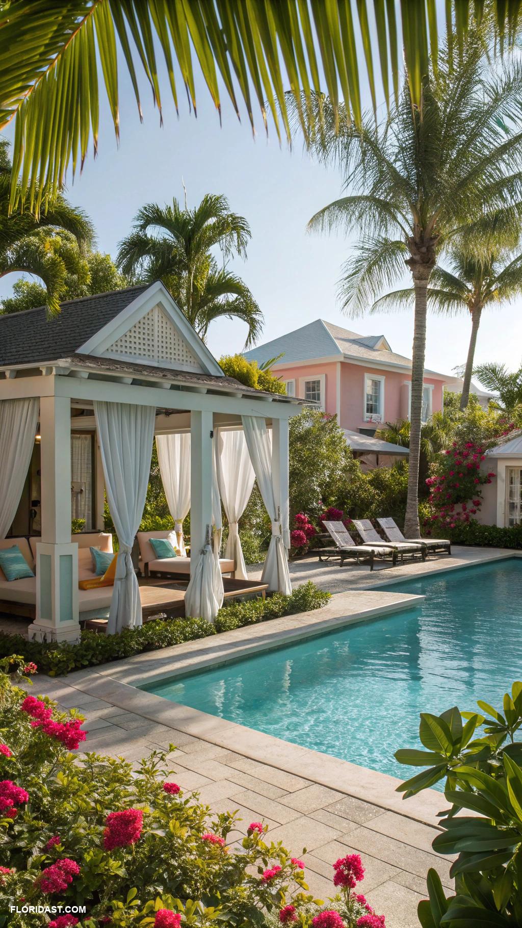 tropical houses Tropical oasis with pool and cabana