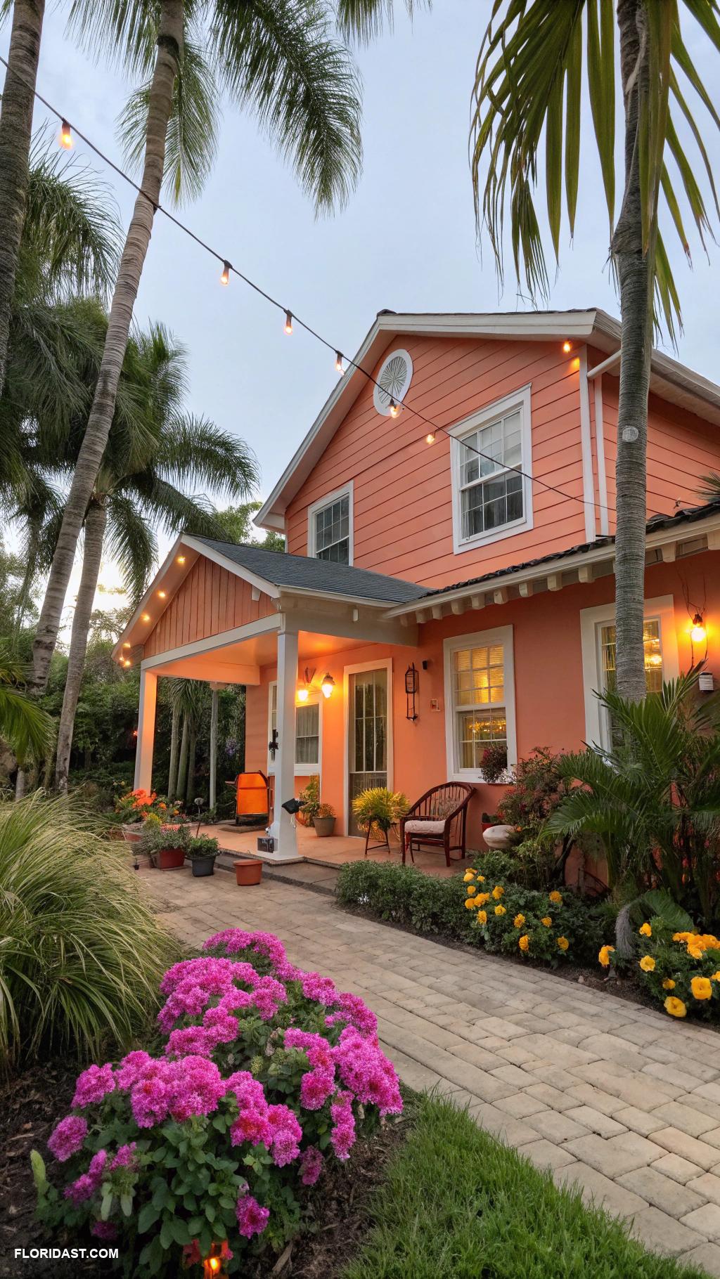 florida exterior house colors Coral orange reminiscent of Florida sunsets