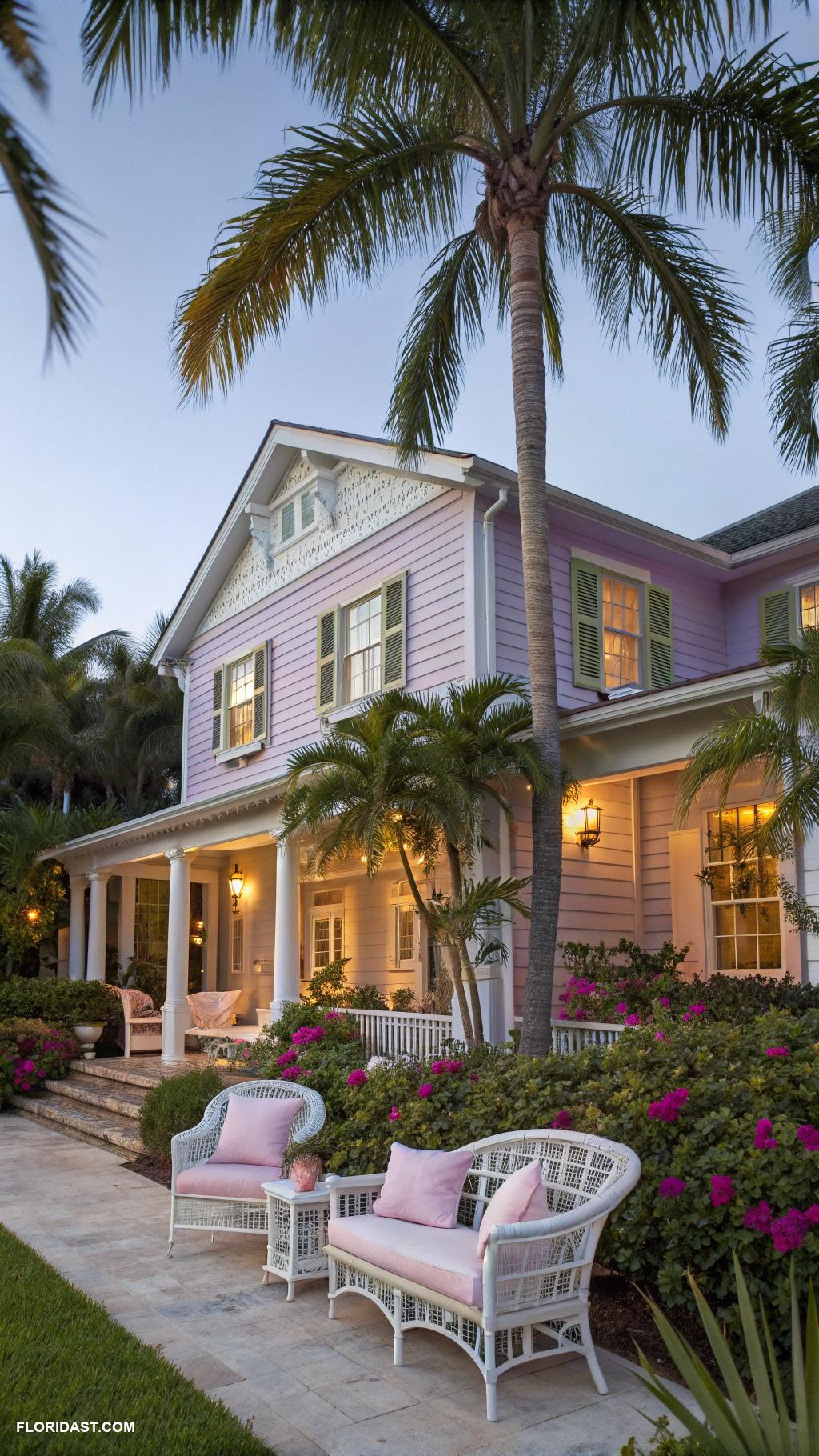 florida exterior house colors Light lavender to create a calming aesthetic