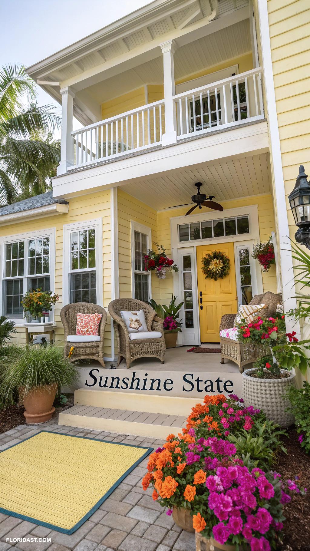 florida exterior house colors Sunny yellow for a bright welcoming feel
